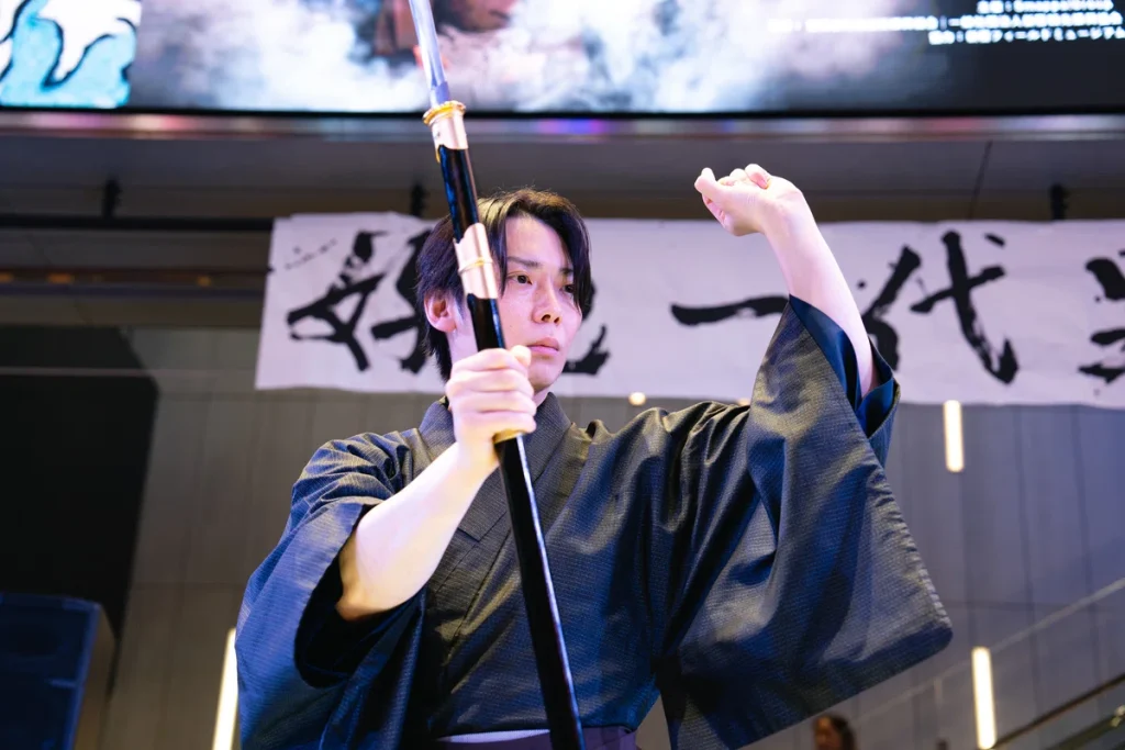 Narumi Osaki performing Japanese Dance, Nami no Ue (“Upon the Waves”).